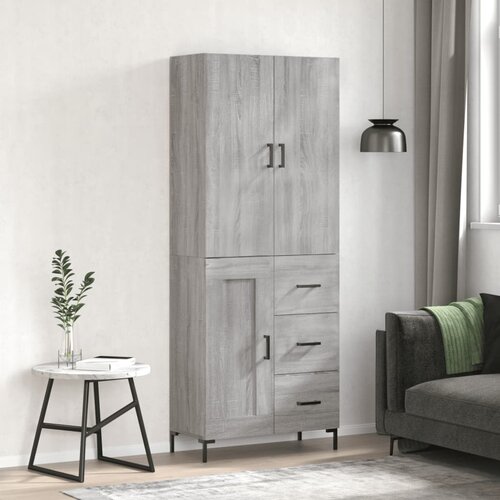 VidaXL Visoka komoda siva sonome 69 5x34x180 cm od konstruiranog drva Slike