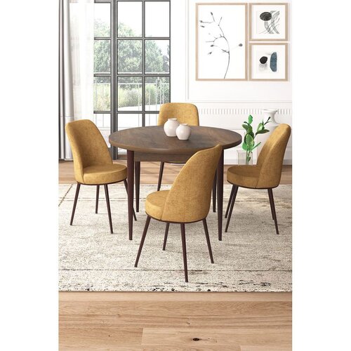Hanah home Set Trpezarijski sto i 4 stolice, oker-smeđa Cene