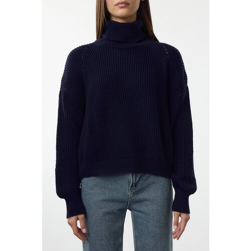 Trendyol Navy Blue Crop Turtleneck Knitwear Sweater Cijene