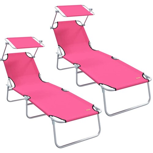  Ležaljka 2 pcs Ružičasta 58 x 188 x 77cm Poliester Slike