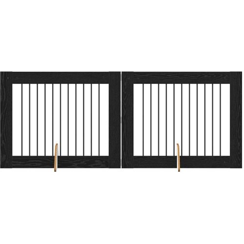  Vrata za pse s postoljem 2 pcs Crni hrast 100 x 80 cm Slike