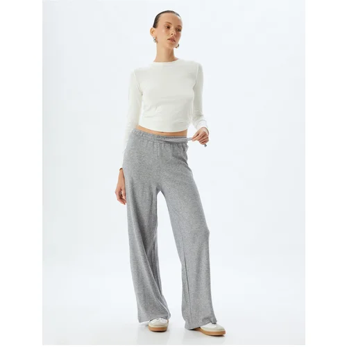 Koton Sweatpants Plain Wide Leg Tied Waist