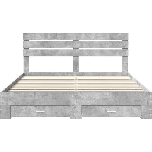  Krevetna konstrukcija s ladicama Betonski sivi 200 x 200 cm Slike