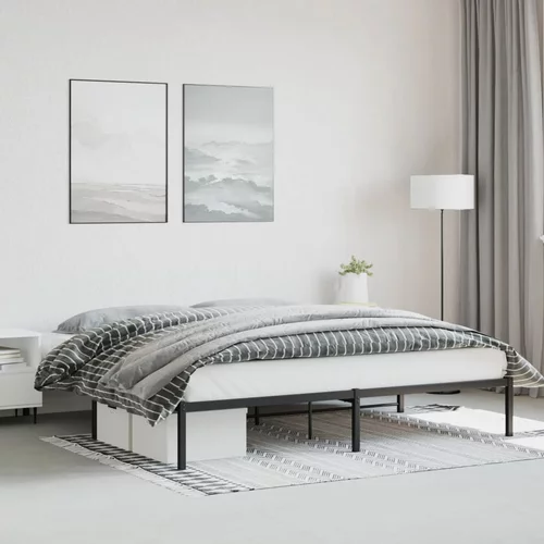 Metalni okvir za krevet crni 200x200 cm