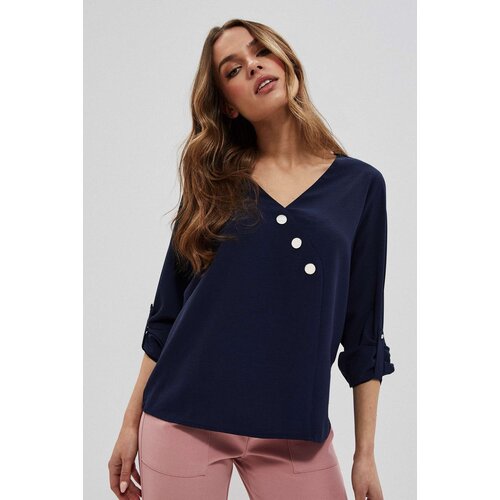 Marisse Shirt With Decorative Buttons L-Ko-3700 Navy Cene