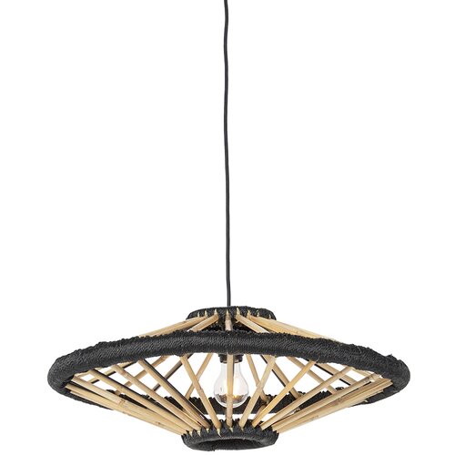 QAZQA Orientalska viseča svetilka bambus s črno 60 cm - Evalin Cene