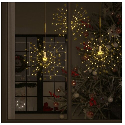  Zunanje novoletne lučke 2 kosa toplo bele 20 cm 280 LED Slike