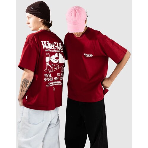 Another Cotton Lab Wine & Vibe T-shirt red Cene