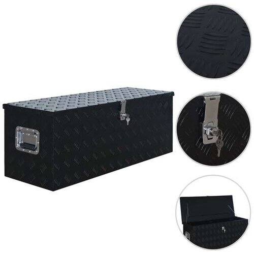  Skrinja iz aluminija 1085x370x400 mm crna Cene