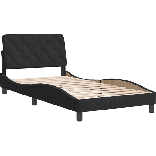 VidaXL Posteljni okvir z vzglavjem črn 100x200 cm žamet, (21081538) Slike