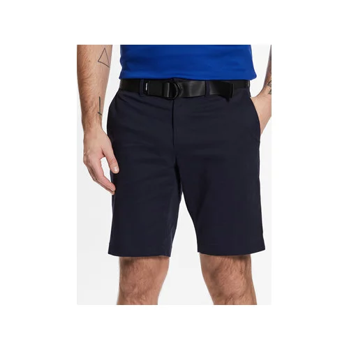 Calvin Klein Kratke hlače iz tkanine Modern Twill Slim Shorts Belt K10K111788 Mornarsko modra Slim Fit