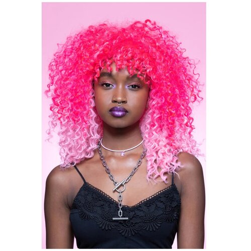 Fever Manic Panic Pink Passion Ombre Curl Girl Wig Slike
