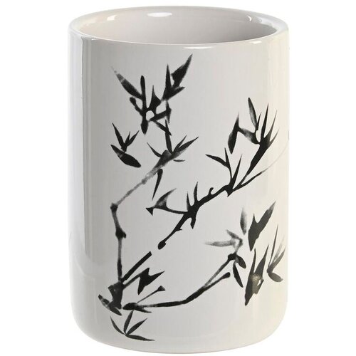  Držalo za zobno &amp;scaron;četko DKD Home Decor Bela Črna Gumijast les Gres 7,6 x 7,6 x 11 cm (12 kosov) Slike
