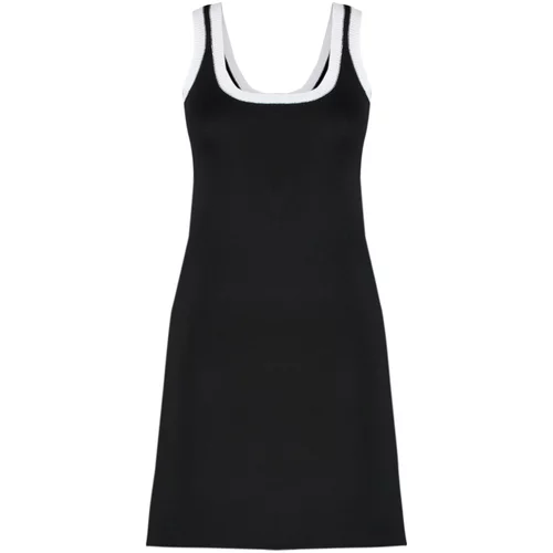 Trendyol Black Mini Knitwear Basic Color Block Dress