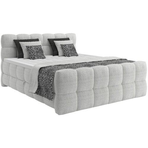 Premium Living Postelja Boxspring Brisbane, Sivobela, 120x200 Slike