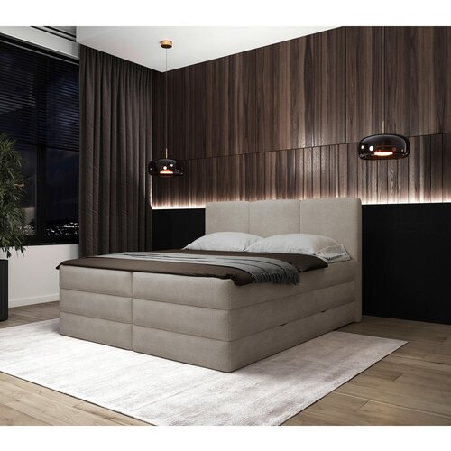 MID.YOU POSTELJA BOXSPRING 180 cm x 200 cm , tekstil krem barve Cene