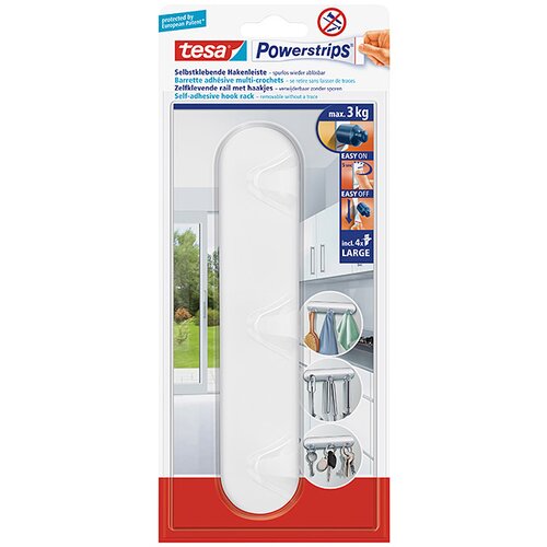 Tesa Obešalnik s kljukicami tesa Powerstrips (samolepilen, bel) Cene