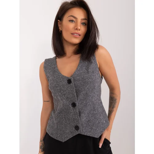 Fashion Hunters Black and gray melange vest