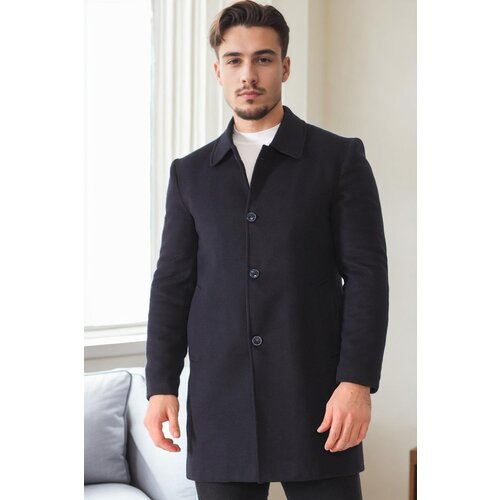Dewberry PLT8364 MEN'S COAT-PLAIN NAVY BLUE Slike