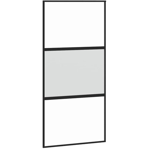  Klizna vrata s priborom crna 102,5 x 205 cm kaljeno staklo Slike
