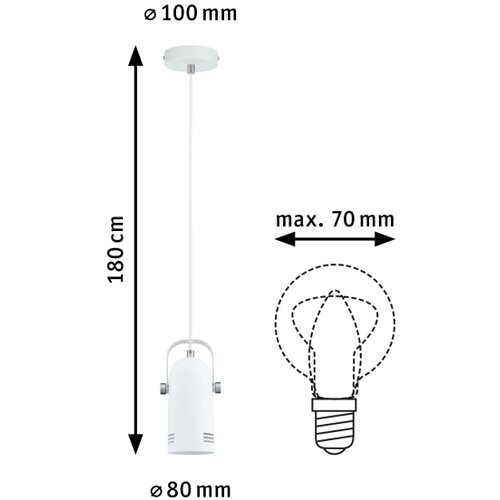 PAULMANN 79767 - led rgbw 1xE27/15W visilica na sajli lavea 230V bela Slike