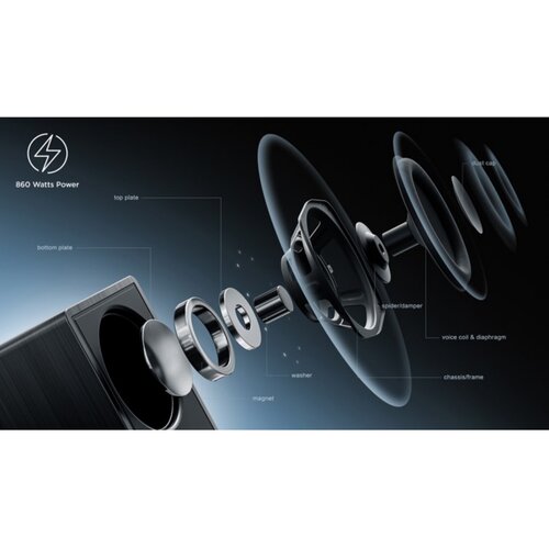 Tcl Soundbar Q85H PRO/Wireless SW+STL/DTS:X/Dolby Atmos/860W/96dB/AI sonic/crna Slike