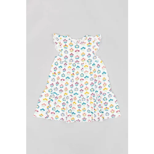 Zippy Pamučna haljina za bebe boja: bež, mini, širi se prema dolje