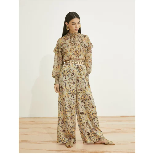 Koton Floral Palazzo Pants with Tie Waist