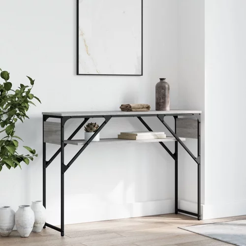  Konzolni stol s policama siva boja hrasta 105x30x75 cm