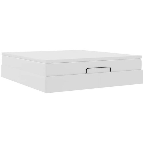 VidaXL otomanski okvir kreveta s madraca bijela 180x200cm umjetna koža Slike