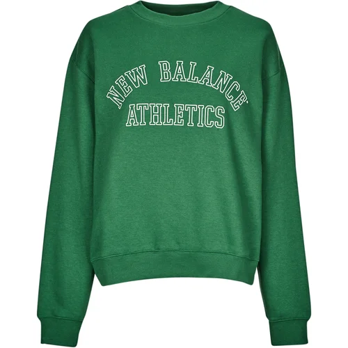 New Balance Puloverji GRAPHIC FLEECE CREW Zelena