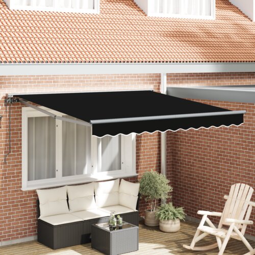  Skrovita tenda Crna 350x250 cm Poliester Cene