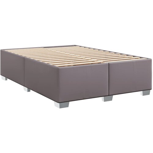 vidaXL Posteljni okvir siv 160x200 cm umetno usnje, (21305649) Cene