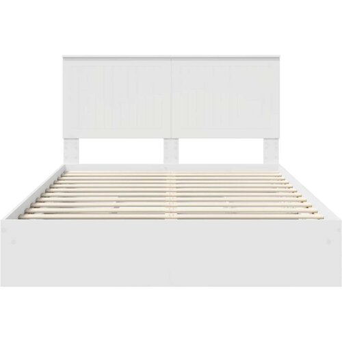 Krevet s od storage Bijelo 140 x 200 cm Konstruirano drvo Slike