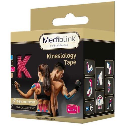 Mediblink Kineziološki trak Medblink 5 cm x 5 m roza M133 Cene