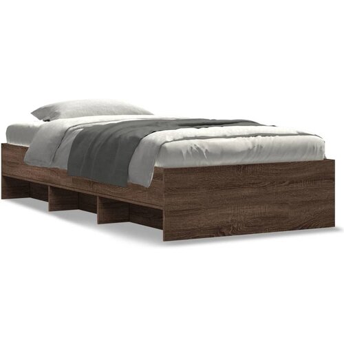 VidaXL Okvir za krevet smeđi hrast 90x190 cm konstruirano drvo Slike