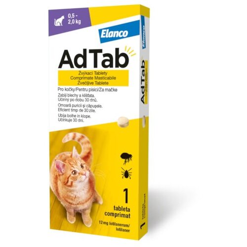 AdTab tableta proti zajedalcem za mačke, 0.5-2kg/12mg Cene