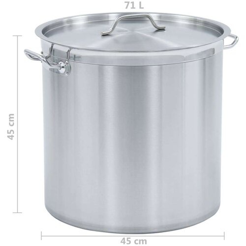 VidaXL Lonec za juho 71 L 45x45 cm nerjaveče jeklo Slike