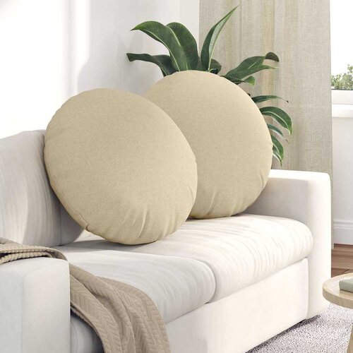 vidaXL Sedežne blazine 2 pcs krema &Oslash;60 x 21 cm blago Cene