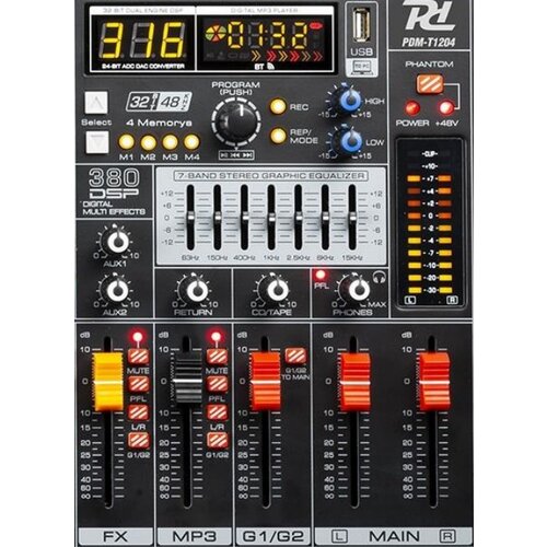 AUDIO KONDRIC PDM-T1604, 16 kanalna me&amp;scaron;alna miza z USB / Bluetooth predvajalnikom - - Audio-Kondric Slike