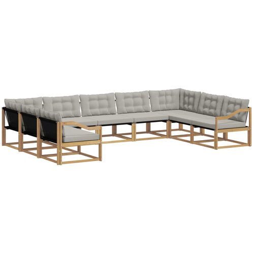 vidaXL Zunanja garnitura za sedenje 9 pcs Bela in svetlo siva, (5000281190) Cene