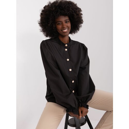 Fashion Hunters Classic black shirt with puff sleeves Slike