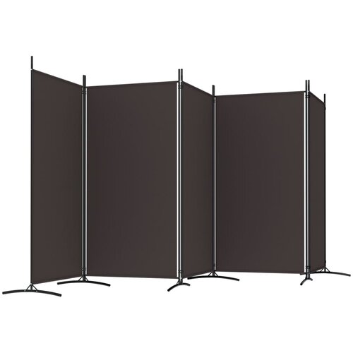  pregrada s 5 panela smeđa 433x180 cm od tkanine Slike