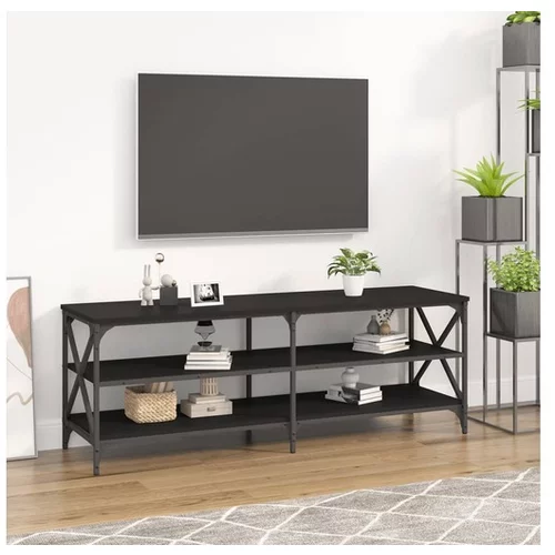  TV omarica črna 140x40x50 cm inženirski les