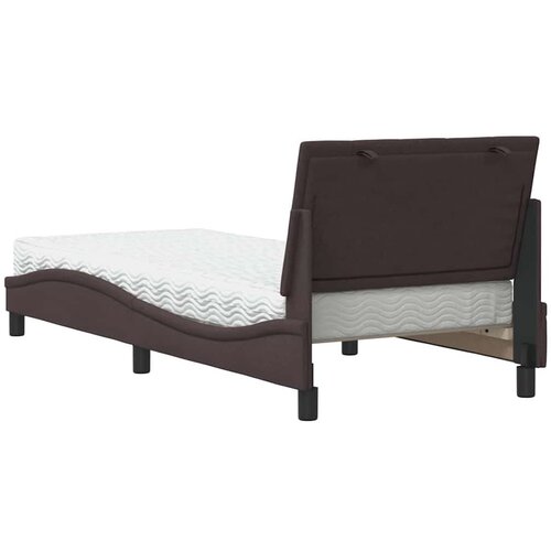 VidaXL Krevet s madracem tamnosmeđi 90 x 190 cm od tkanine Slike