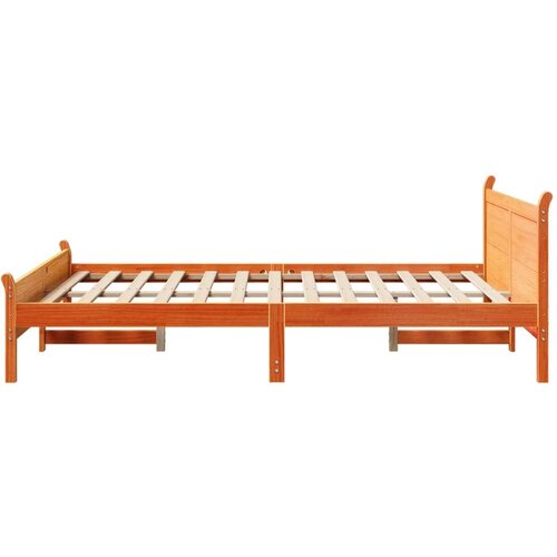 vidaXL Posteljni okvir brez vzmetnice voščeno rjav 160x200 cm borovina Cene