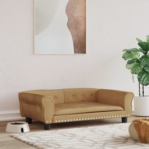 vidaXL Krevet za pse smeđi 95 x 55 x 30 cm baršunasti Cijene