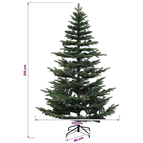  Umjetno božićno drvce s nogom 210 cm 300 LED lampica - Zelena 210 cm s LED svjetlima Slike
