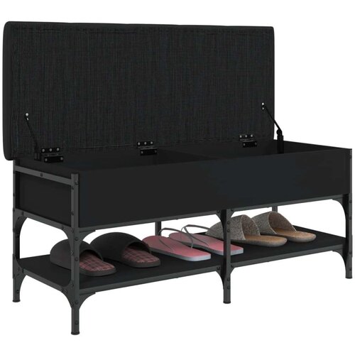  Klupa za cipele crna 102 x 42 x 45 cm od konstruiranog drva Slike