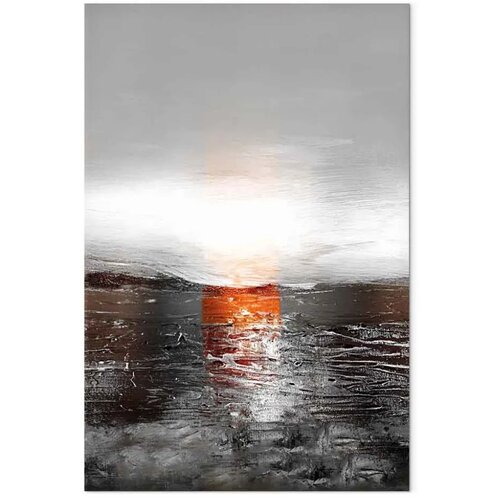  Slika - Reflection of Colors (1-part) - Sunset in Painted Abstract Background 40x60 Slike